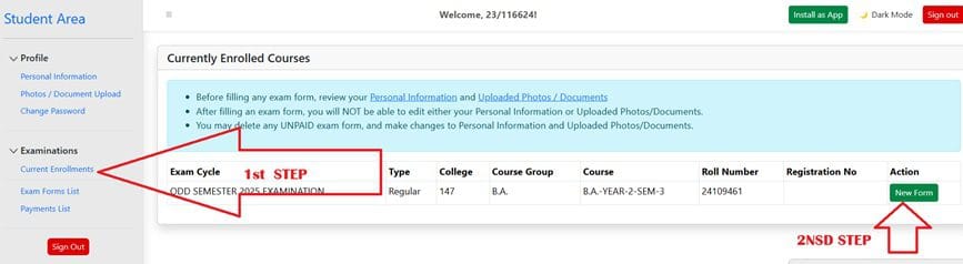 MSBU PROFILE UPDATE Brij University Exam Form 2025 26 कैसे भरे Msbu Admit Card 2025 26 कैसे डाउनलोड करे ।3applyYojana-image